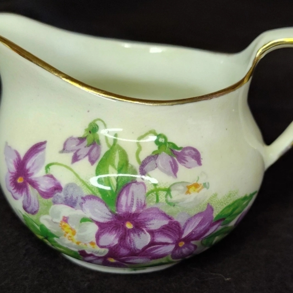 1930's English Sunderland Mini Sugar Bowl Creamer Set, Vintage (Almost Antique!) - Picture 3 of 3